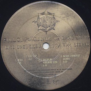 Gang Starr / Full Clip: A Decade Of Gang Starr (4LP) label
