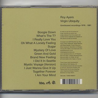 Roy Ayers / Virgin Ubiquity(Unreleased Recordings 1976-1981) (CD) back