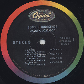 David Axelrod / Songs Of Innocence (Reissue) label