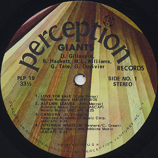 Dizzy Gillespie, Bobby Hackett, Mary Lou Williams / Giants label