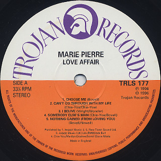 Marie Pierre / Love Affair label