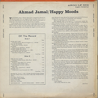 Ahmad Jamal / Happy Moods back