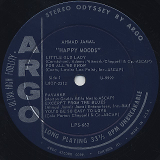 Ahmad Jamal / Happy Moods label