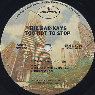 Bar-Kays / Too Hot To Stop label