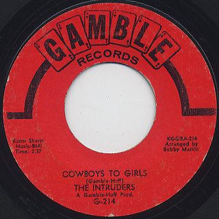 Intruders / Cowboys To Girls c/w Turn The Hands Of Time front