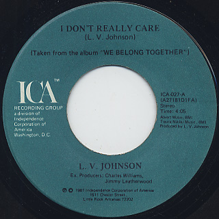 L.V. Johnson / I Don't Really Care front