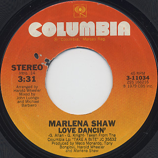 Marlena Shaw / Love Dancin' c/w No One Yet