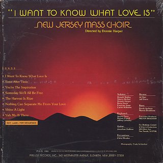 New Jersey Mass Choir / I Want To Know What Love Is back