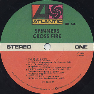 Spinners / Cross Fire label