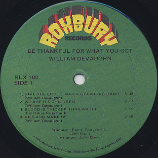 William DeVaughn / Be Thankful For What You Got (LP), Roxbury | 中古レコード