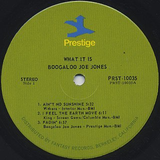 Boogaloo Joe Jones / What It Is label