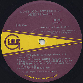 Dennis Edwards / Don't Look Any Further label