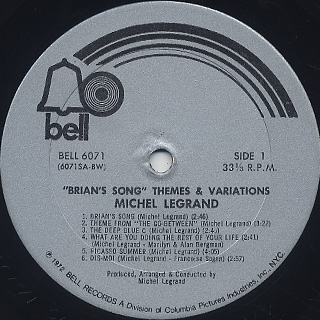 Michel Legrand / Brian's Song (Themes & Variations) label