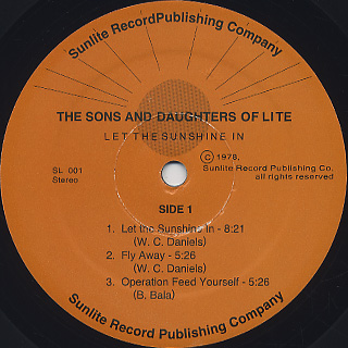 Sons And Daughters Of Lite / Let The Sun Shine In label