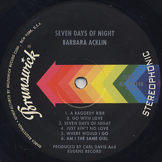 Barbara Acklin / Seven Days Of Night label