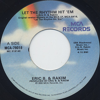 Eric B. & Rakim / Let The Rhythm Hit 'Em (VG+) front