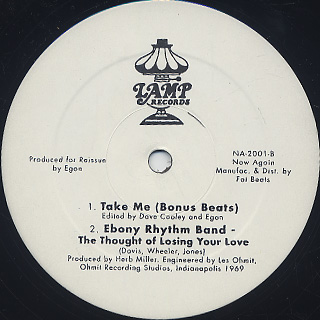 Fabulous Souls / Ebony Rhythm Band / Take Me - The Thought Of Losing Your Love label