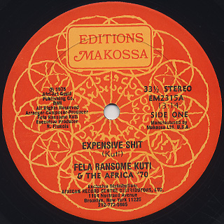 Fela Ransome Kuti & Africa 70 / Expensive Shit label