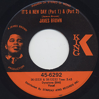James Brown / It's A New Day c/w Georgia On My Mind