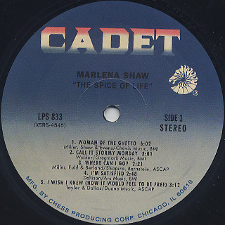 Marlena Shaw / The Spice Of Life label