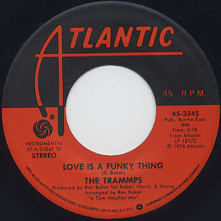 Trammps / Soul Searchin' Time c/w Love Is A Funky Thing back