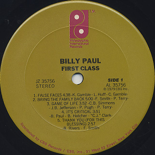 Billy Paul / First Class label