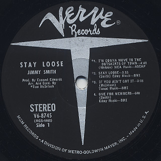 Jimmy Smith / Stay Loose label