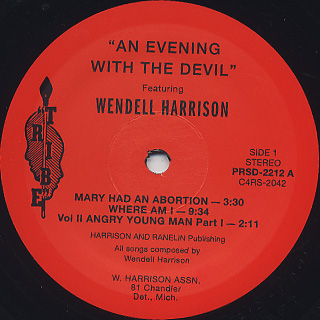 Wendell Harrison / An Evening With The Devil label