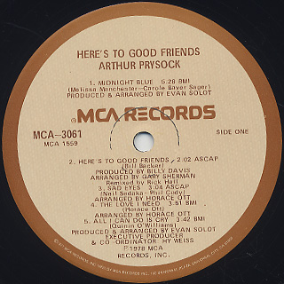 Arthur Prysock / Here's To Good Friends label
