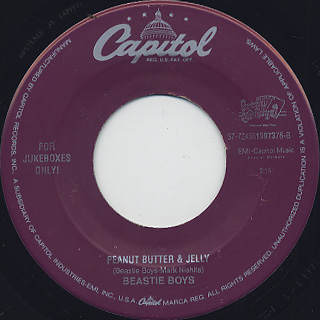 Beastie Boys / Intergalactic c/w Peanut Butter & Jelly back