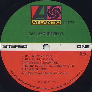 Garland Jeffreys / S.T. label