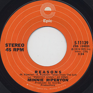 Minnie Riperton / Reasons c/w Every Time He Comes Around