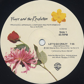 Prince And The Revolution / Let's Go Crazy label