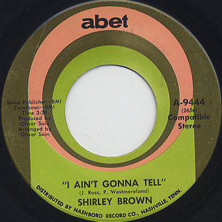 Shirley Brown / I Ain't Gonna Tell front
