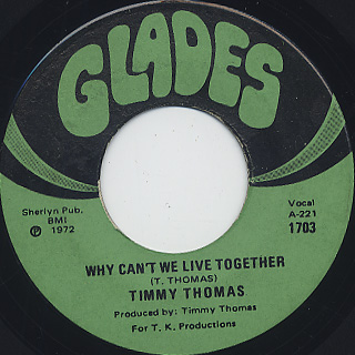 Timmy Thomas / Why Can't We Live Together (VG+) front