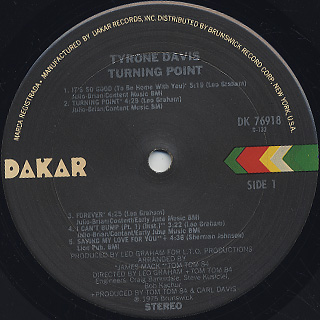 Tyrone Davis / Turning point label
