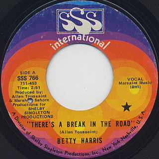Betty Harris / There's A Break In The Road front