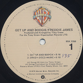 Freddie James / Get Up And Boogie label