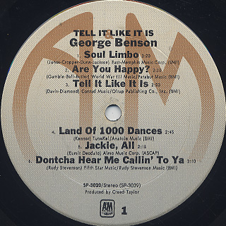 George Benson / Tell It Like It Is label