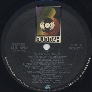 Gladys Knight / Miss Gladys Knight label