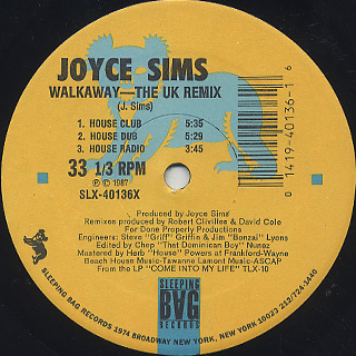 Joyce Sims / Walkaway c/w The UK Remix