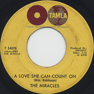 Miracles / A Love She Can Count On c/w I Can Take A Hint front