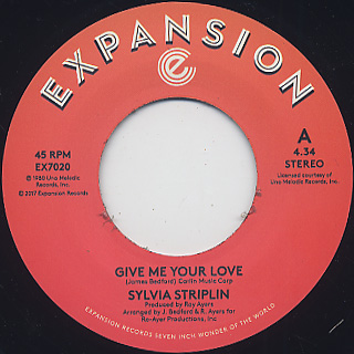 Sylvia Striplin / Give Me Your Love c/w You Can't Turn Me Away