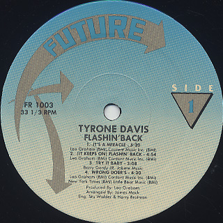 Tyrone Davis / Flashin' Back label