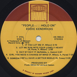 Eddie Kendricks / People... Hold On label