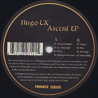 Hugo LX / Ascent EP back