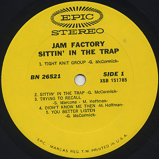 Jam Factory / Sittin' In The Trap label