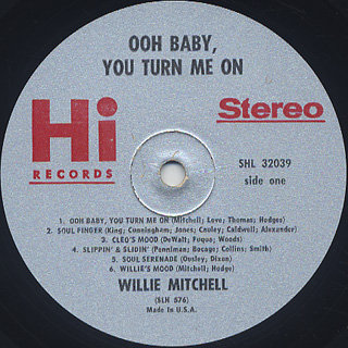 Willie Mitchell / Ooh Baby, You Turn Me On label