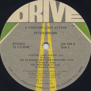 Peter Brown / Do You Wanna Get Funky With Me? label