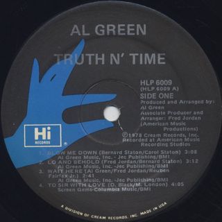 Al Green / Truth N' Time label